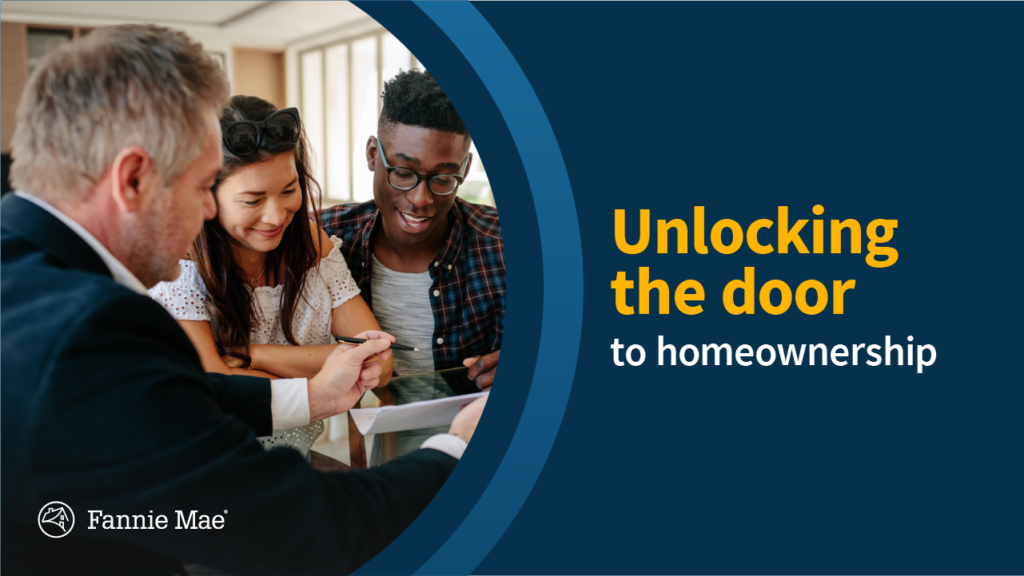 Couple signing contracts with real estate agent – Fannie Mae HomeReady Program