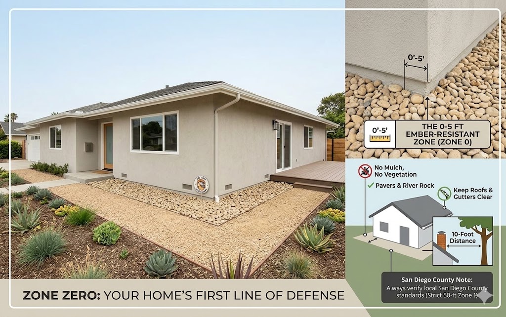 alifornia Zone Zero defensible space and home hardening wildfire compliance guide for San Diego homes